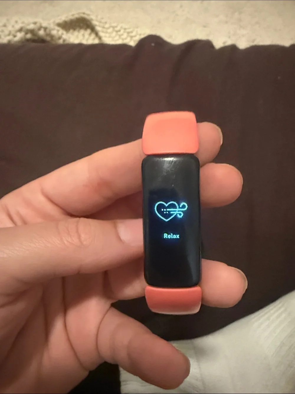 fitbit Coral/Black Tracker with USB Charging Cable